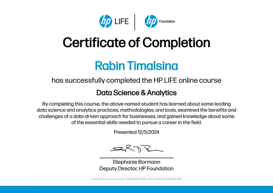 Data Science & Analytics — HP LIFE